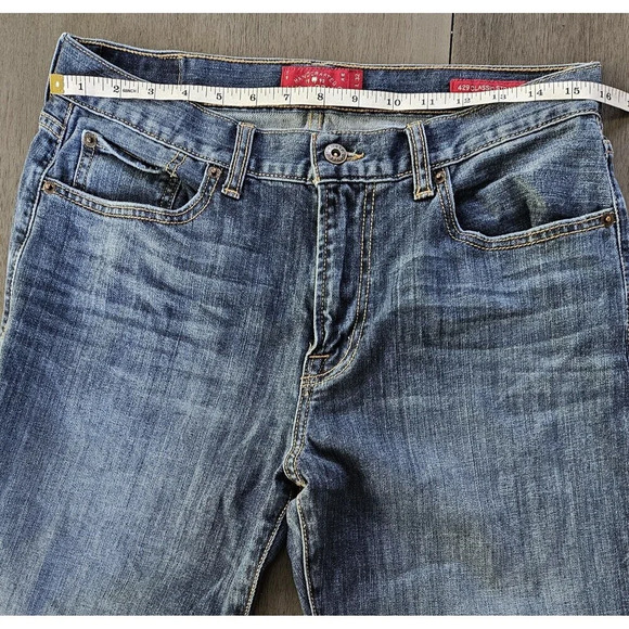 Lucky Brand 429 Classic Straight Jeans Men 31 X 32 Blue Stretch Medium Wash Zip - Picture 5 of 9